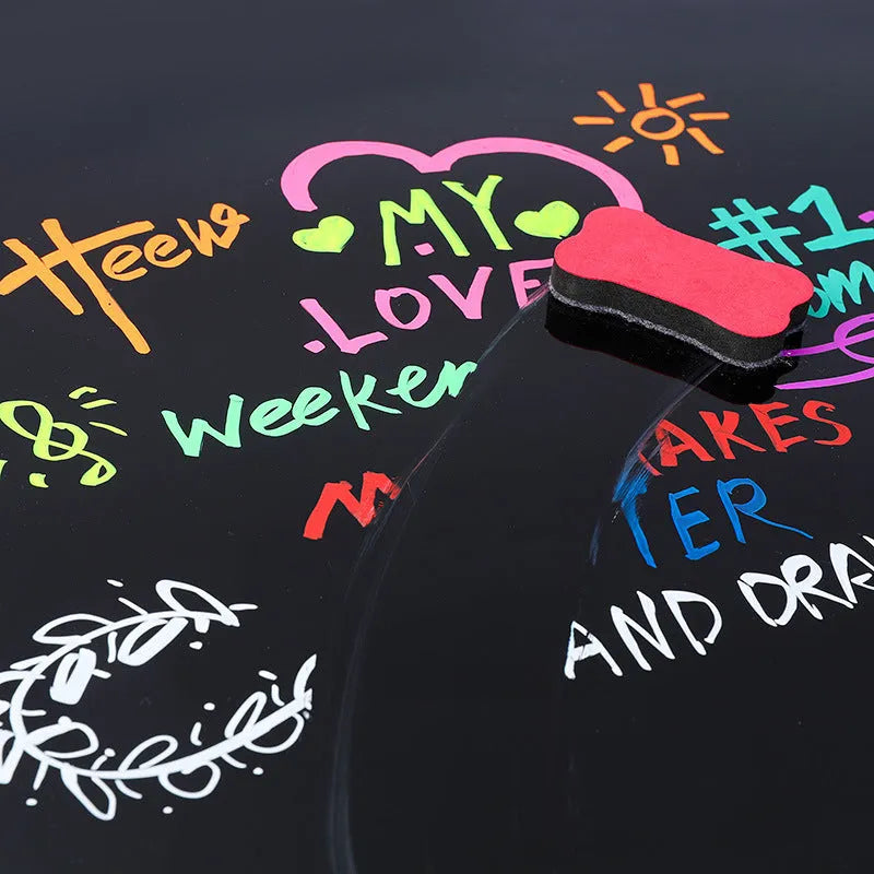 Pack of 6mm fluorescent board markers with a choice of 8 or 12 colours in carded packaging.