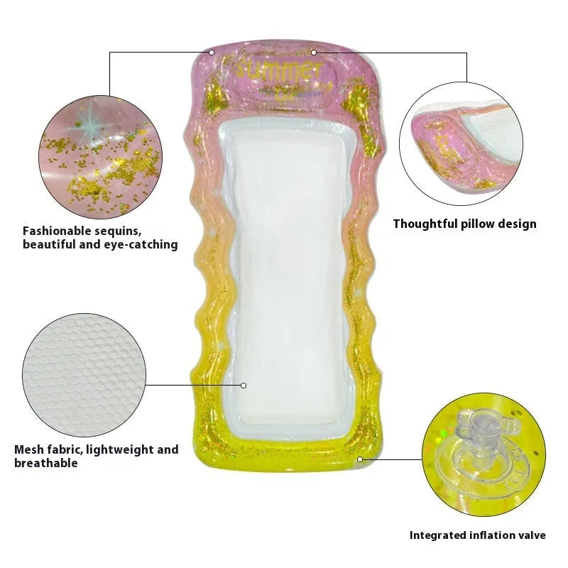 PVC inflatable floating row in gradient colour designs for pool or beach use
