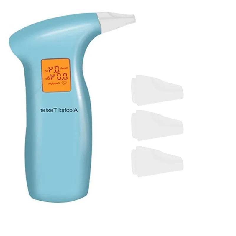 Portable orange light breath alcohol tester with four replaceable mouthpieces