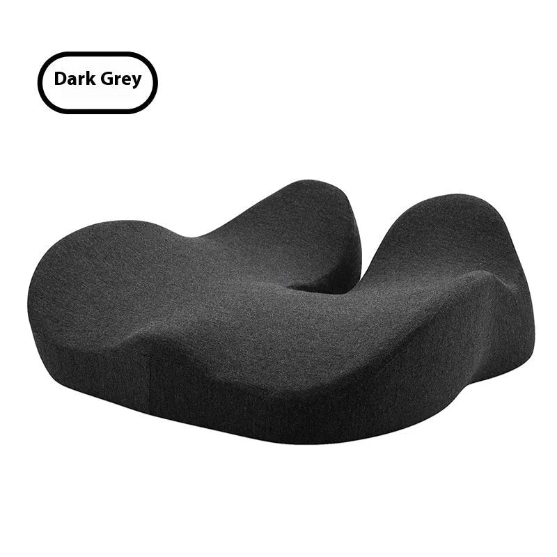 Memory foam office chair cushion in light grey, black, or green measuring 46x43x12cm
