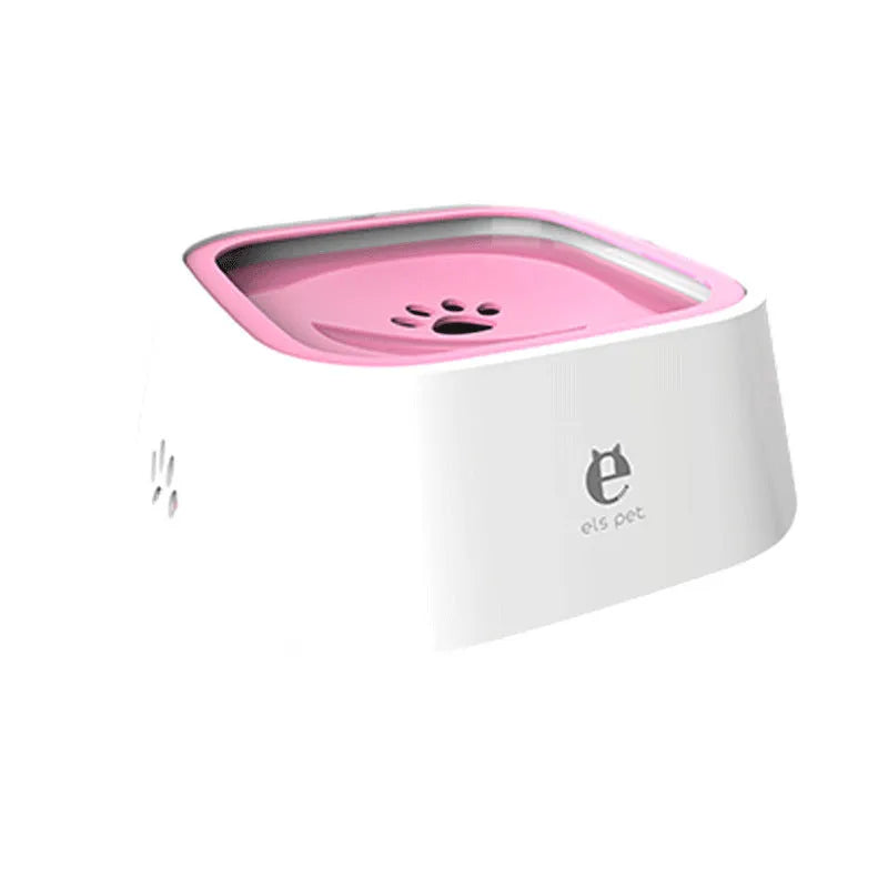 Pet drinker dog cat feeding bowl in ABS and PP, available in blue, grey, pink, and white