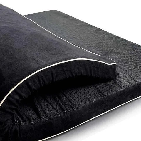 Arthur black memory foam dog bed for large elderly dogs with low profile and non-slip bottom