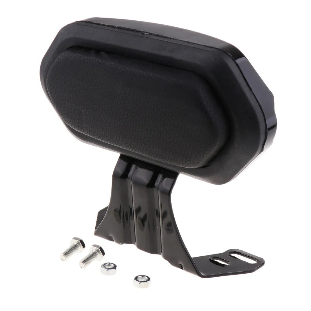 Scooter backrest with metal bracket, ABS baked paint finish, and leather surface in black colour option