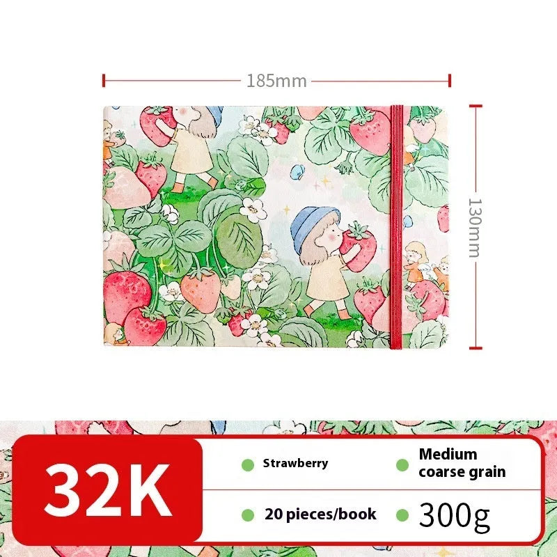 Feiluniao handmade fabric watercolour notebook in 185mm portable size, showing artistic cover design.