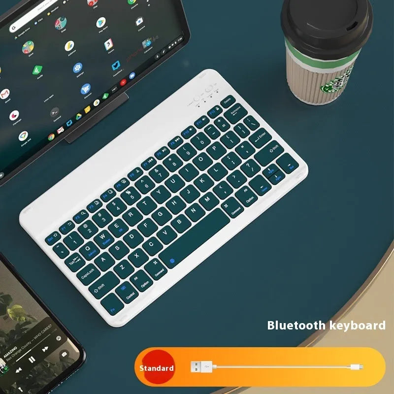 Bluetooth keyboard for tablets and PCs in various colours including white, green, and pink