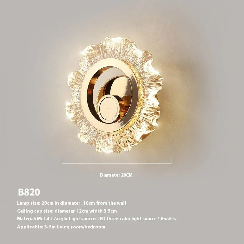 High Sense minimalist modern wall lamp with acrylic shade in tricolour, warm, and white light options.