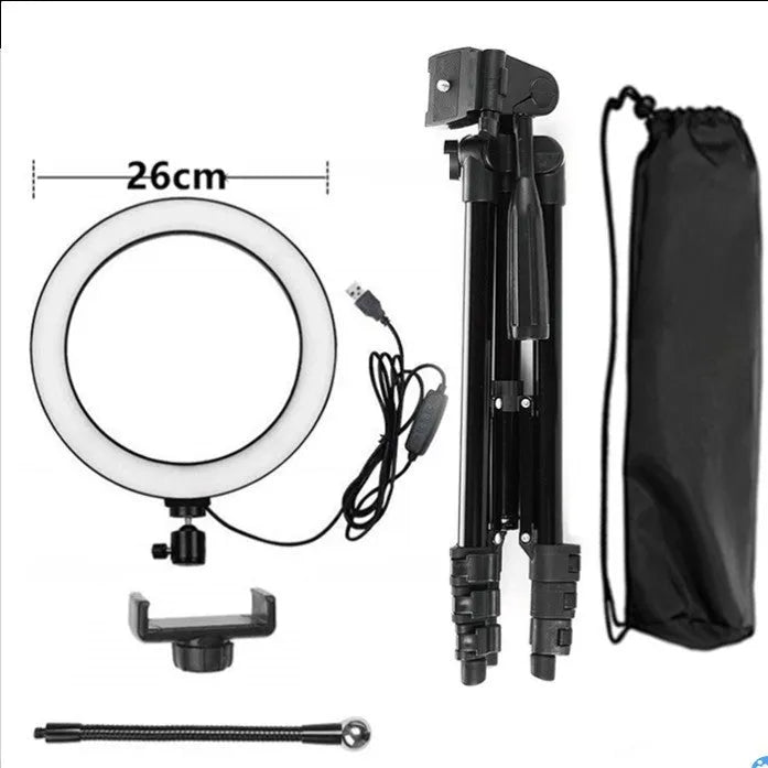 Adjustable live mobile phone support stand extended to its full height of 110 centimetres.