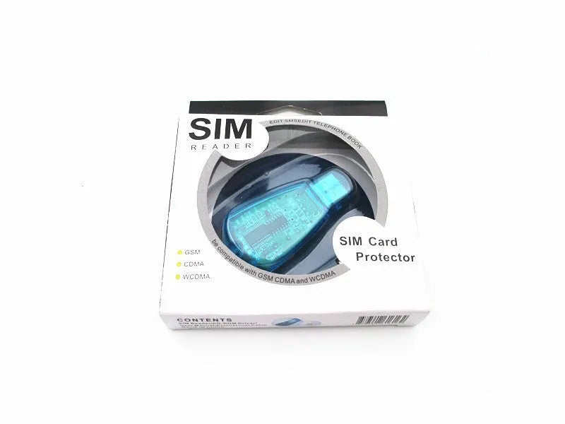 Blue USB external SIM card reader for mobile phone contact and SMS backup