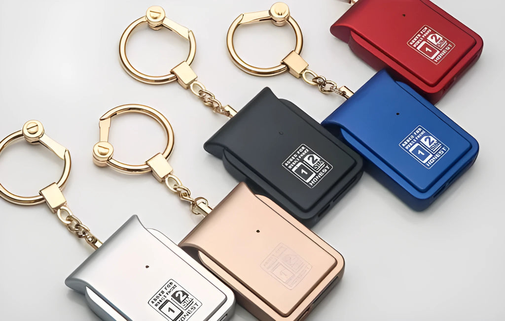 Bluetooth dual SIM adapter keychain for iOS phones with leather casing options