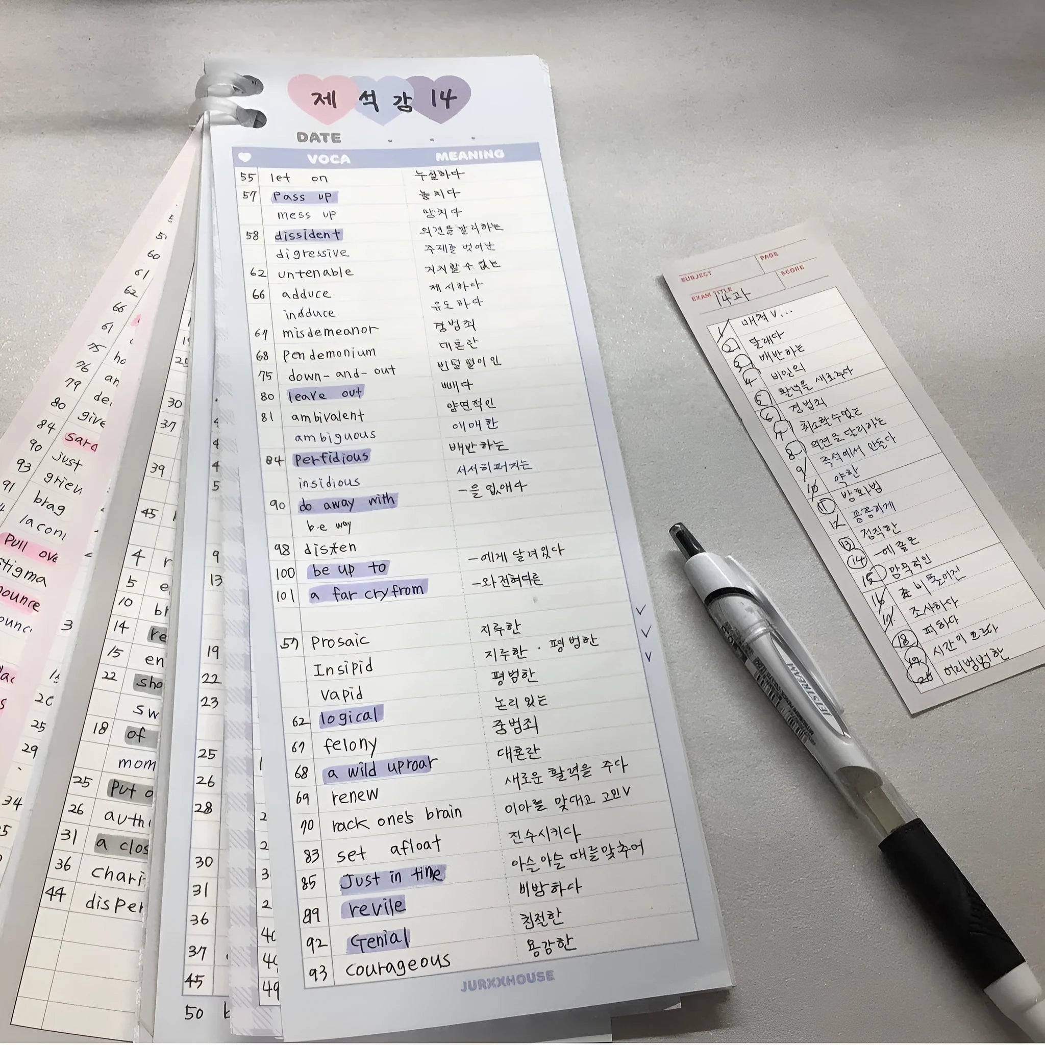 B5 half-size English learning notepad with double-sided printing and coloured cover