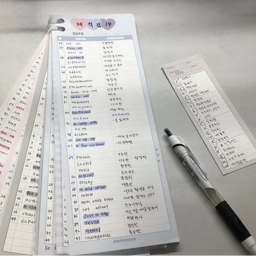 B5 half-size English learning notepad with double-sided printing and coloured cover
