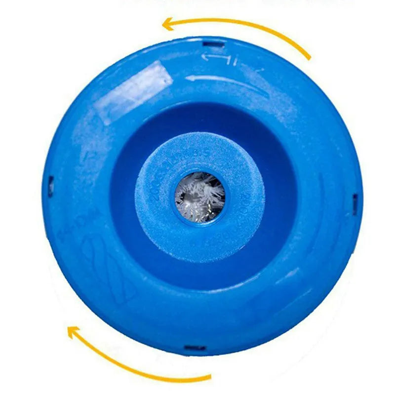 Blue bowl-shaped electric hammer dust cover accessory for collecting drilling debris.