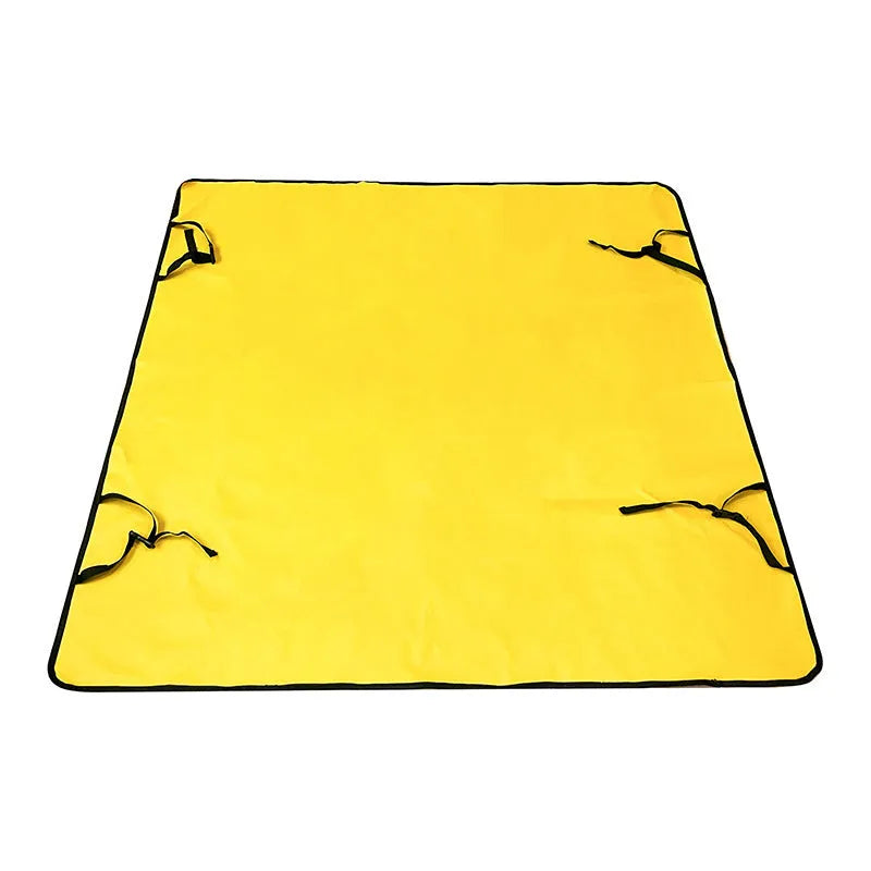 Cloth car pet mat for rear seat protection, shown in a dog bone print design on a grey background.
