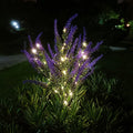 Solar powered lavender floor lamp with flower-shaped design for garden decoration