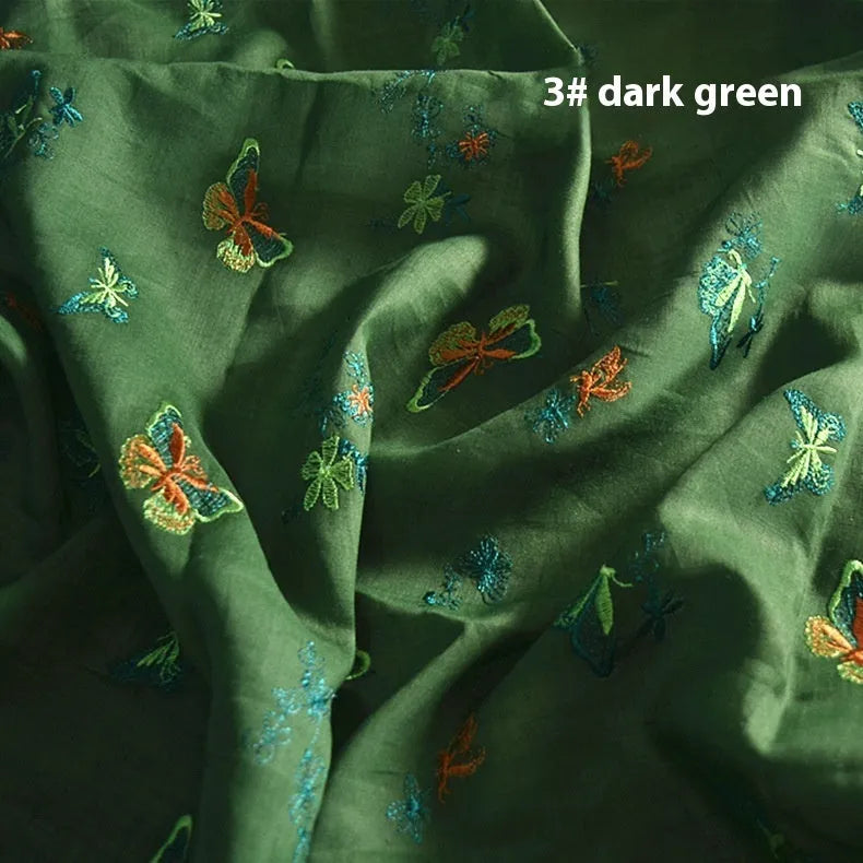 Pure ramie embroidery cloth fabric for Hanfu dressmaking in three colour options