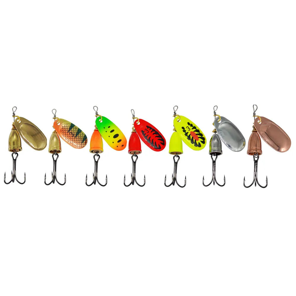 Composite rotating sequins copper bell metal fishing lure in seven colour variations