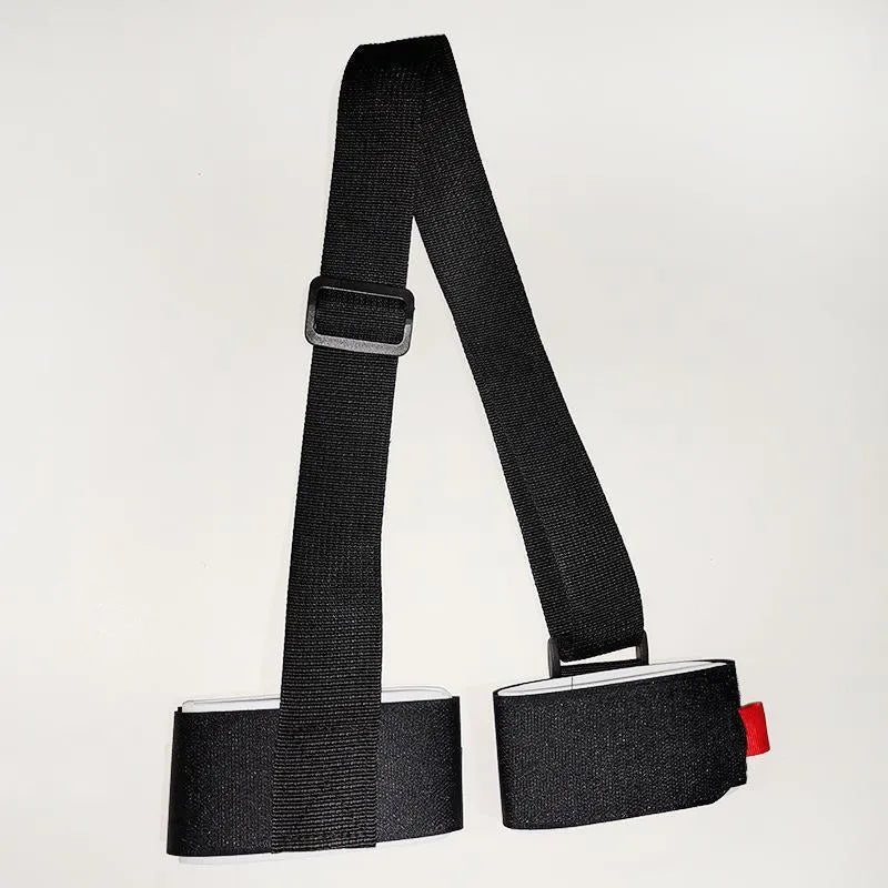 Fixed sewing skiing bandage with double-board adjustable design and hook and loop closure