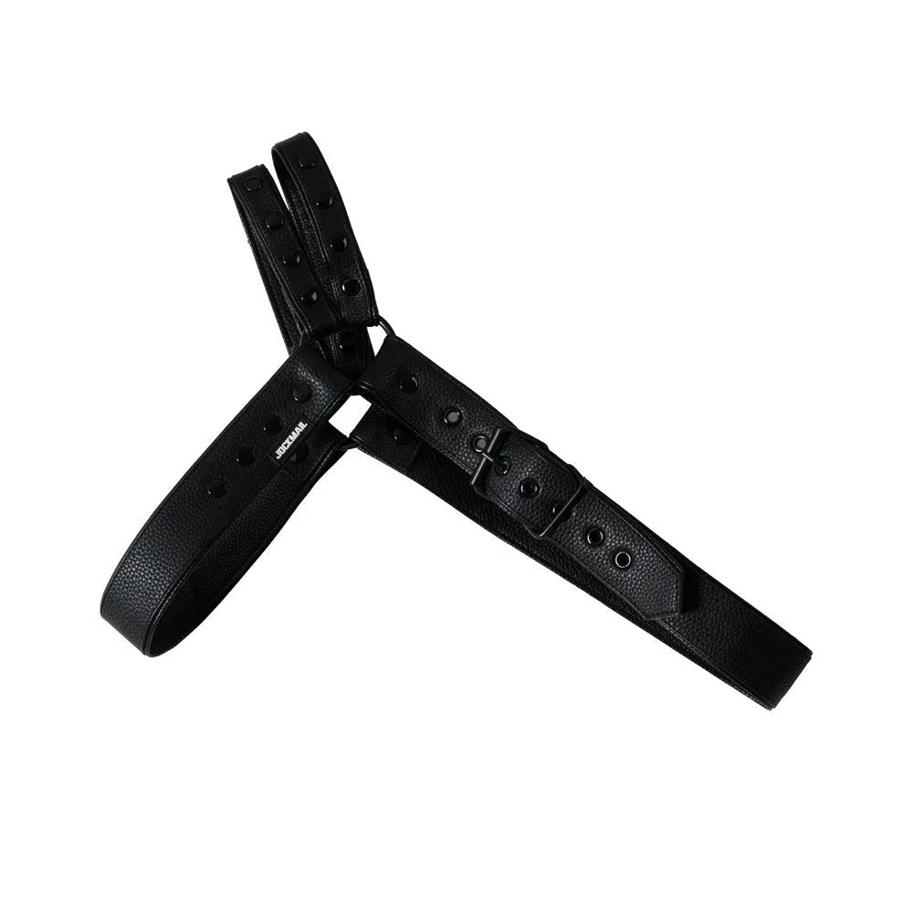 Men's Shoulder Strap Chest Strap Two Layers Synthetic Leather Detachable Adjustable for Running Fitness Cycling Hiking Climbing Sports Protective Gear Black