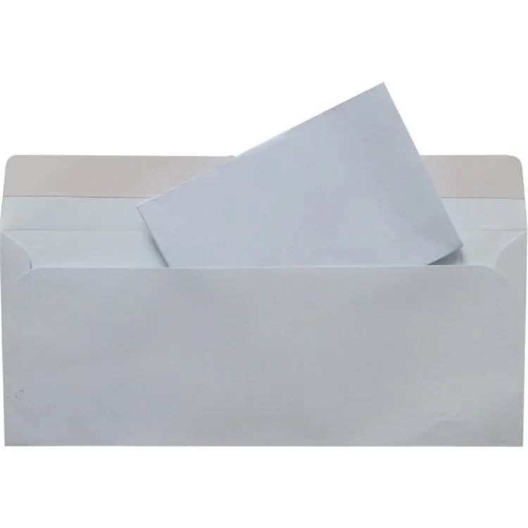Blue confidential security envelope with anti-opening self-adhesive strip measuring 105x240mm