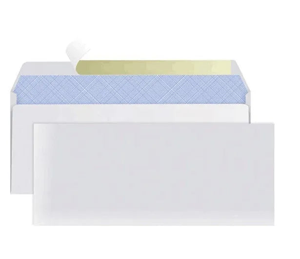 Blue confidential security envelope with anti-opening self-adhesive strip measuring 105x240mm