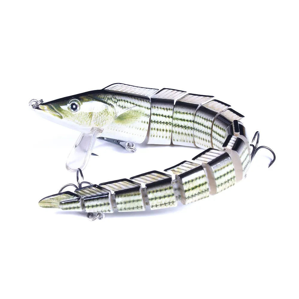 Multi-section fishing lure measuring 23cm with loach imitation design and #2 hook