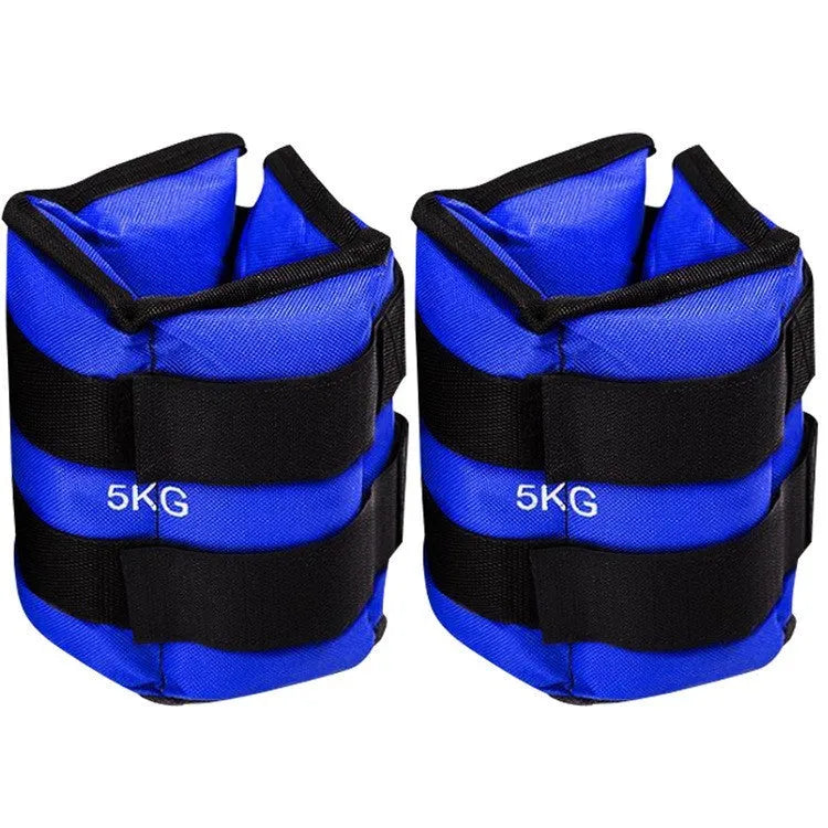 A pair of Oxford cloth legging sandbags for track, running and martial arts training, available in weights from 1kg to 6kg.