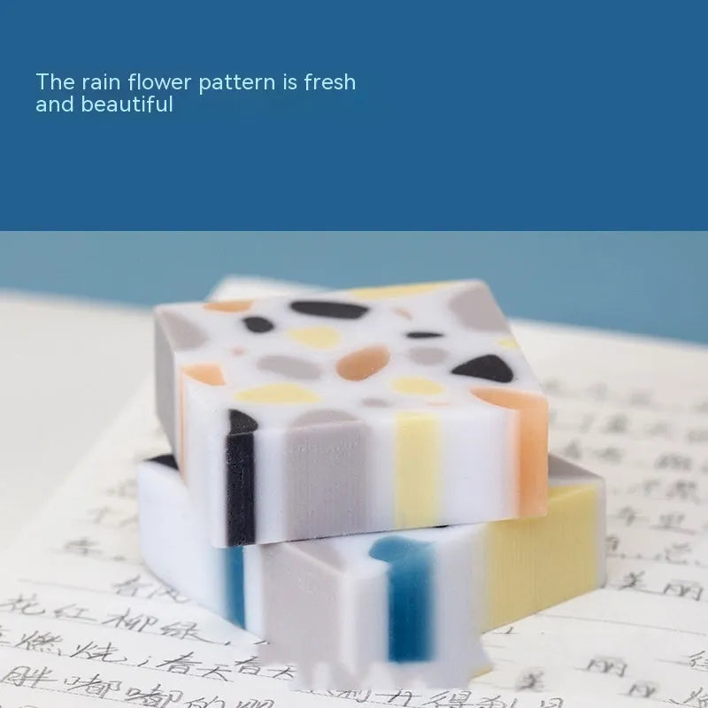 Brick-shaped rubber eraser for student pencil correction on paper
