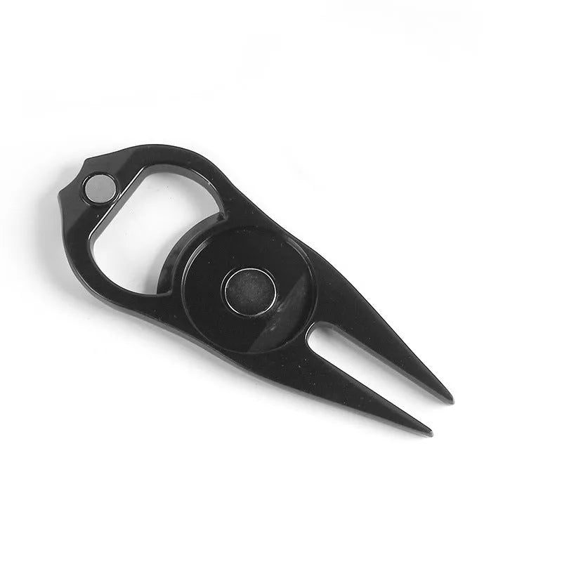 Zinc alloy golf ball yoke bottle opener tool with ball coin for putting green marking