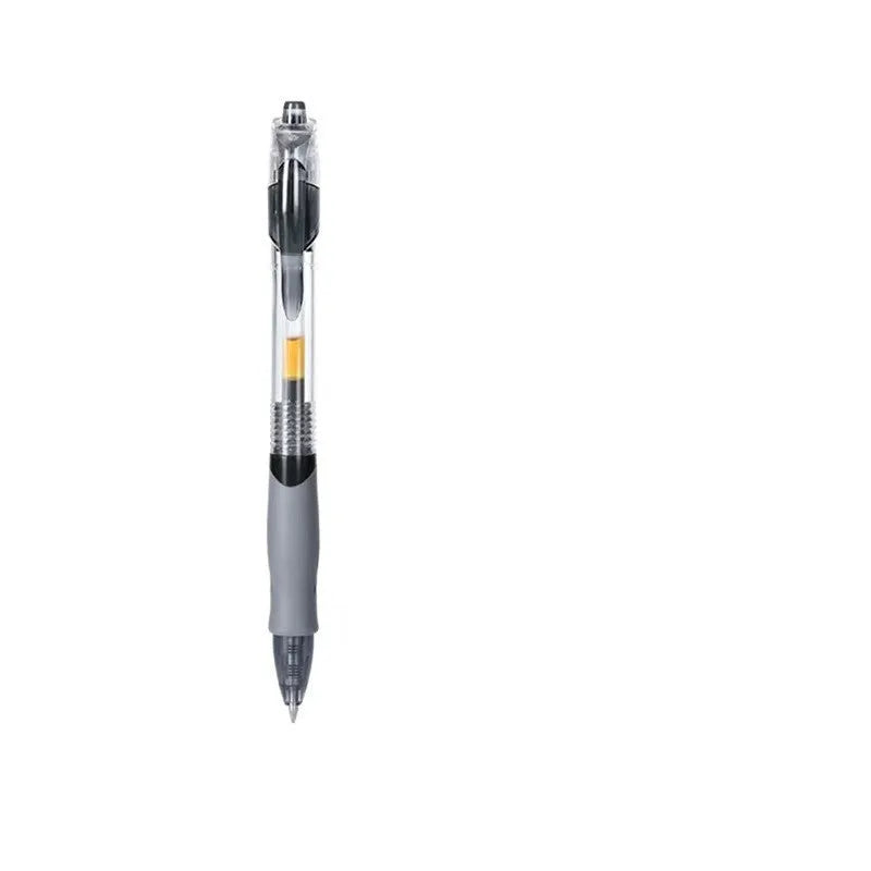 0.5mm plastic gel pen available in black, blue and red ink colours