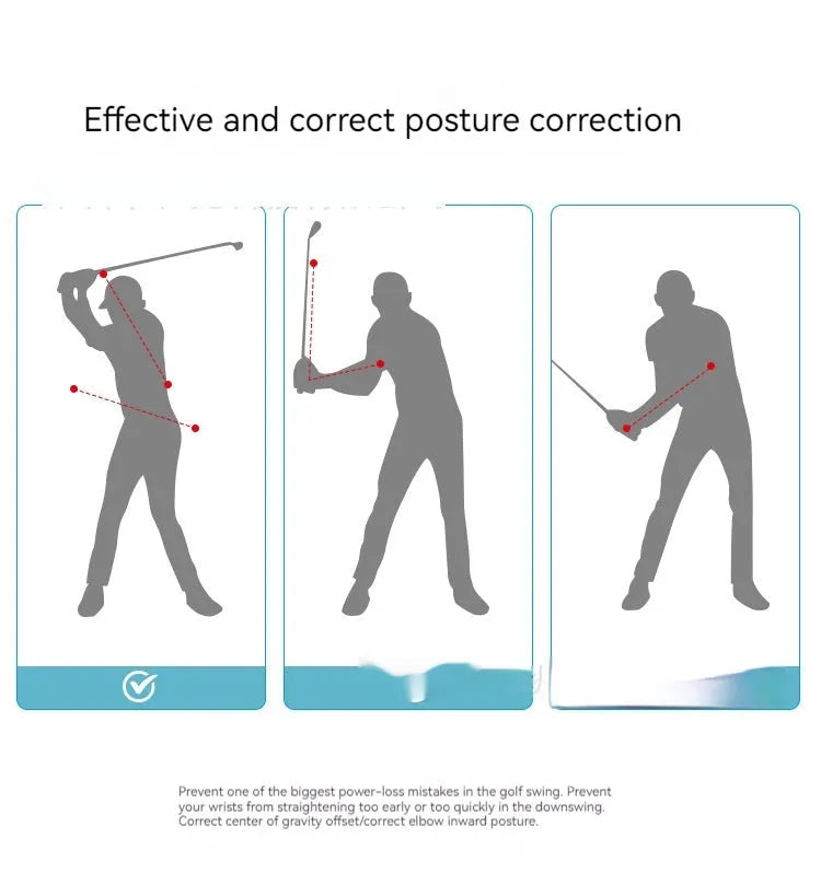 Black silicone elastic training rope for golf swing correction practice