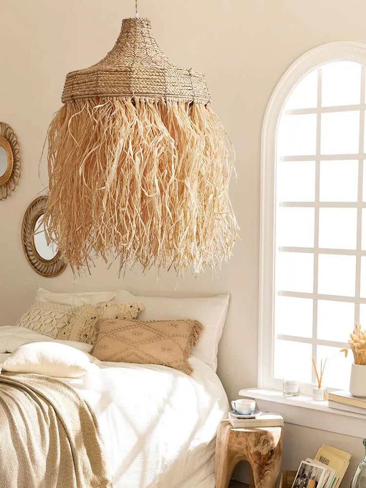 50cm diameter retro restaurant chandelier with woven willow and wild vetch construction