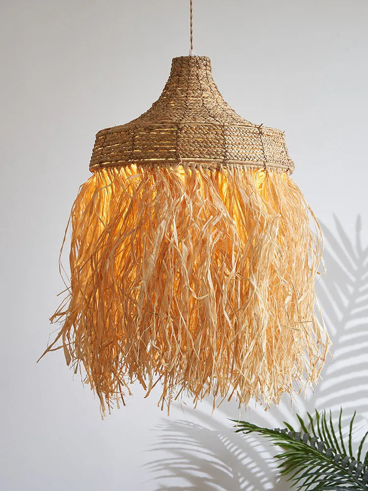 50cm diameter retro restaurant chandelier with woven willow and wild vetch construction