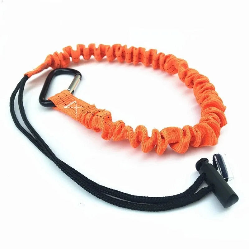 Orange fishing rod elastic safety rope measuring 90cm for preventing rod section separation