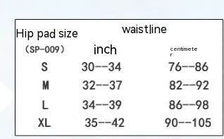Black cycling hip protection pants with integrated hip pads shown in adult sizes
