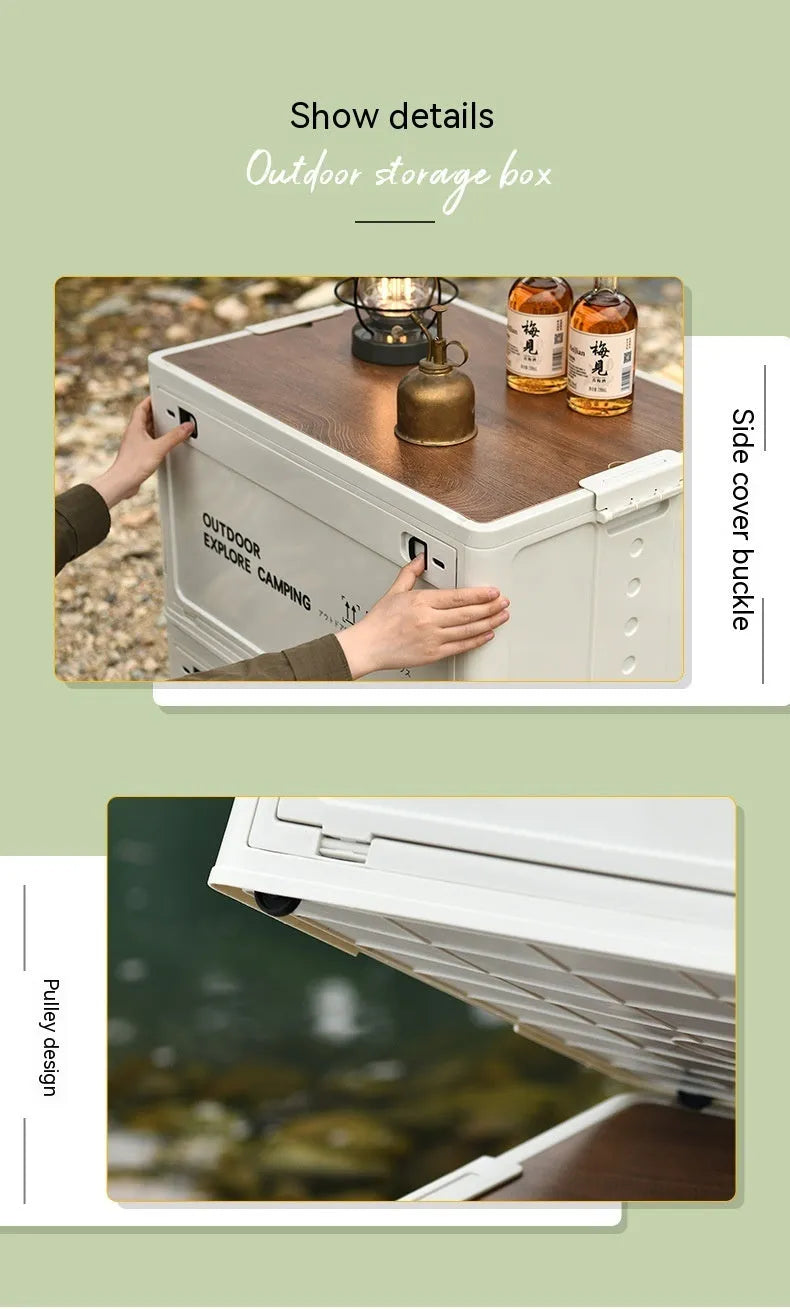 Large white foldable plastic storage box with a 45-litre capacity for household organisation.