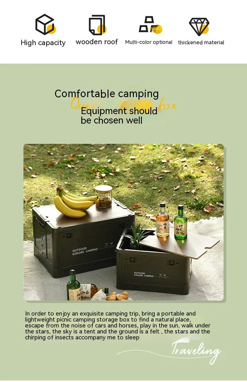 Large white foldable plastic storage box with a 45-litre capacity for household organisation.