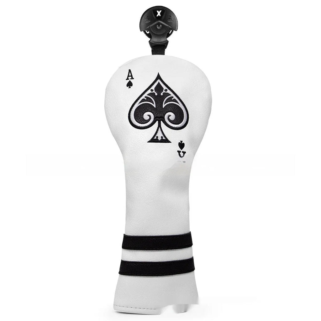 A black PU golf club sleeve designed to cover and protect a putter head.