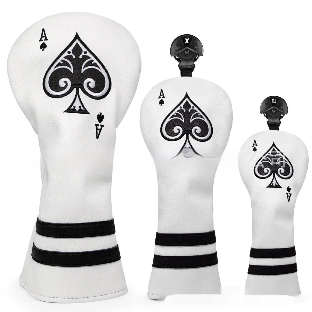 A black PU golf club sleeve designed to cover and protect a putter head.