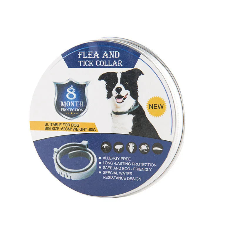 Adjustable pet anti-mosquito collar for cats and dogs, made with TPR silica gel and natural plant extracts, waterproof design