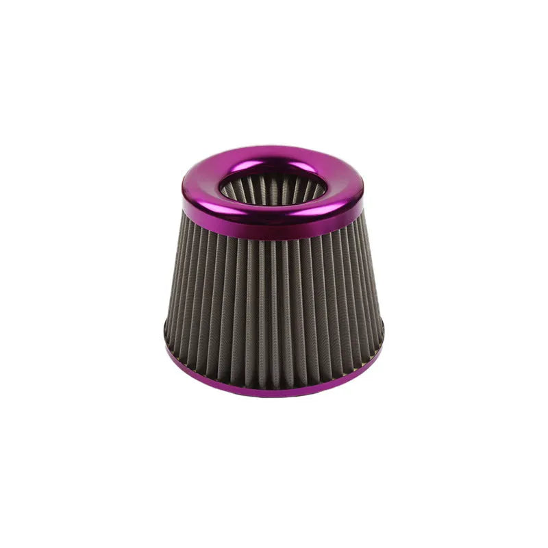 Baked blue aluminium alloy large flow intake mushroom head air filter for universal vehicle fitment with clamp