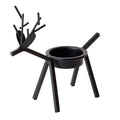 Black iron Christmas candlestick holder with elk bracket design