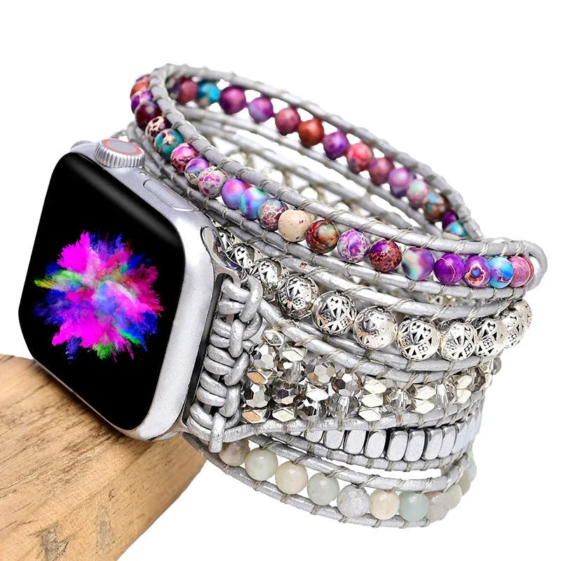Purple Emperor natural stone watch band in bohemian style for 38-45mm dials