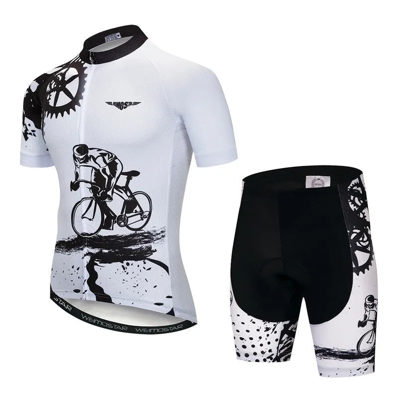 Pro cycling jersey set in polyester, multiple colours, Asian sizing XS to 3XL, for road biking men and women