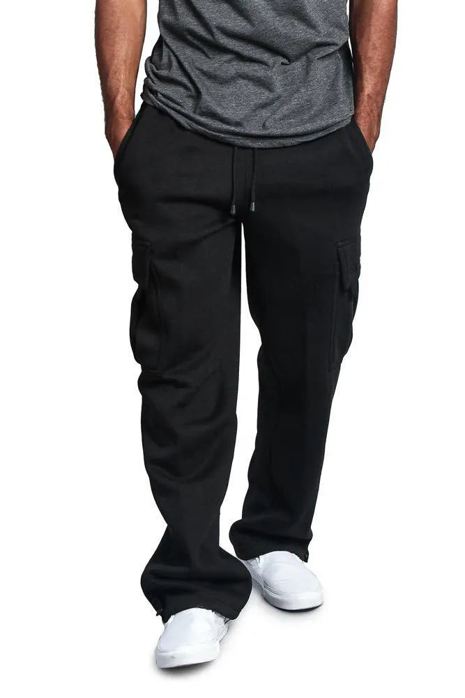 Casual multi-pocket loose straight-leg overalls in white, black, dark gray, light gray, army green, and red