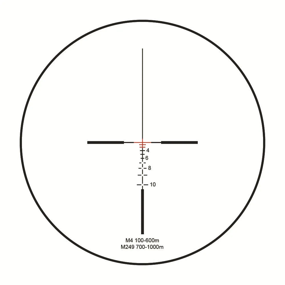 Maku 4x32 metal sight with fibre optic reticle and Mini RMR red dot on a black finish