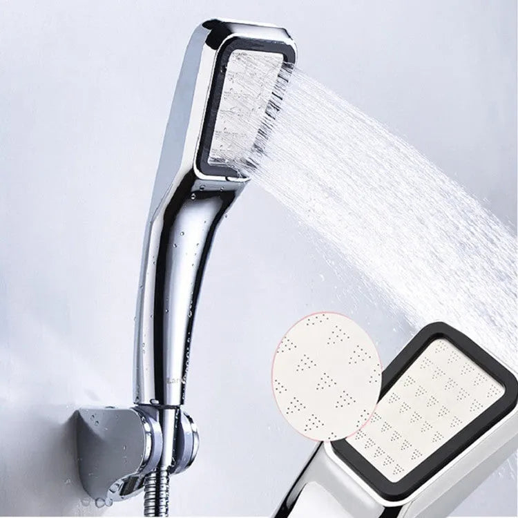 Orange hand-held pressurised shower set with rain function spray option
