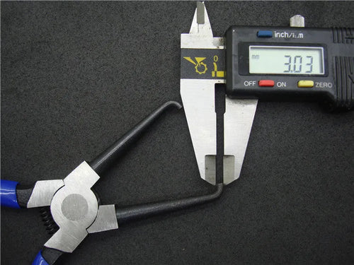 Caliper tubing pliers for fuel pipe connector removal with iron and rubber construction in L and S sizes
