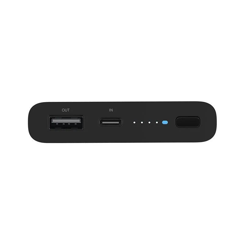 White or black 10000 mAh power bank with fast charging and wireless output for tablets and cameras