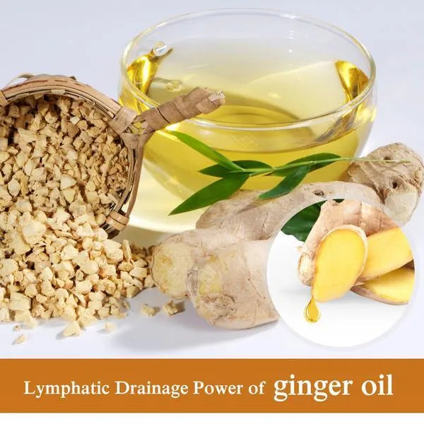 Royal Grassland Ginger Essential Oil 30ml bottle with grape seed and ginger flower oils for lymphatic drainage massage