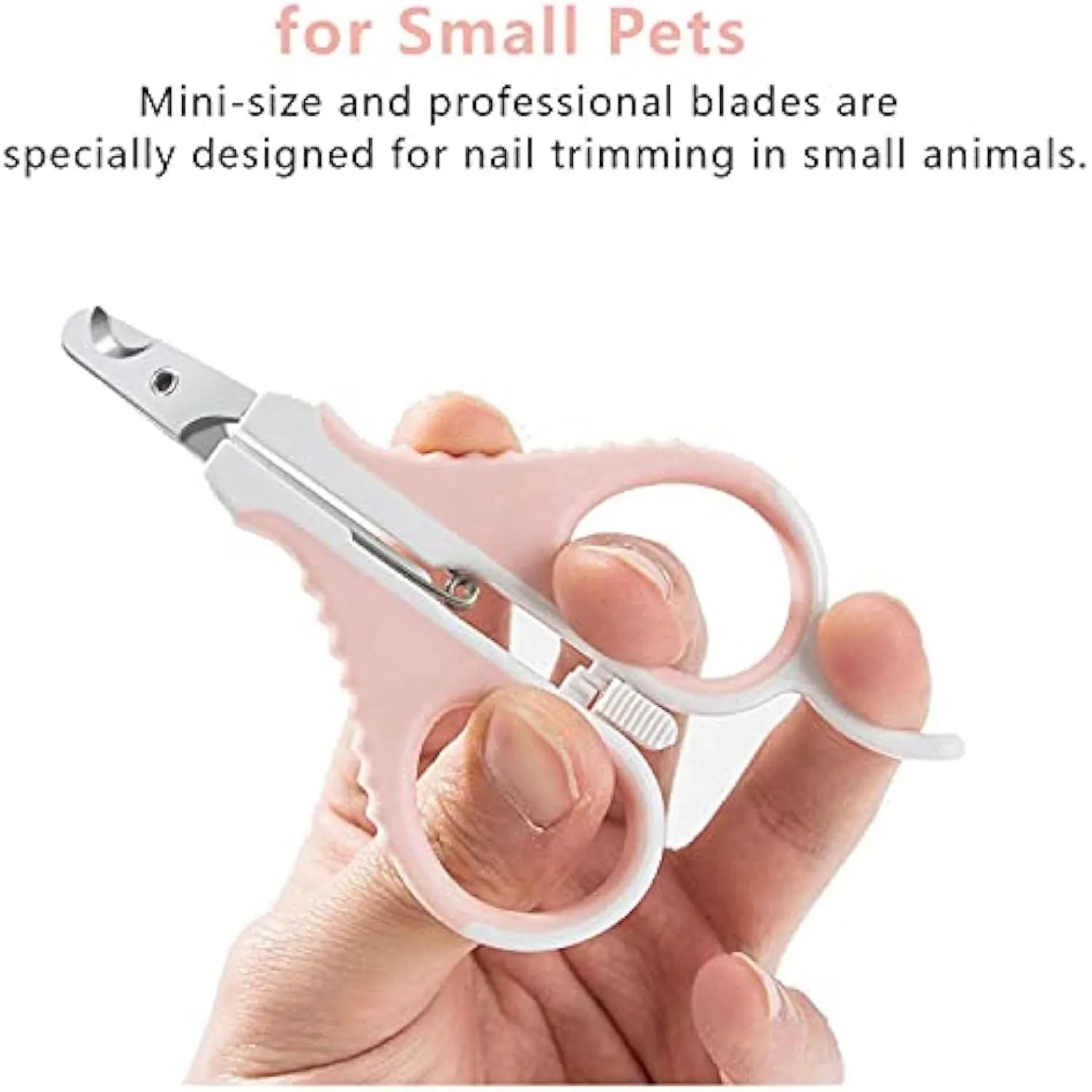Cat nail clippers with angled blade and safety guard for small pets grooming